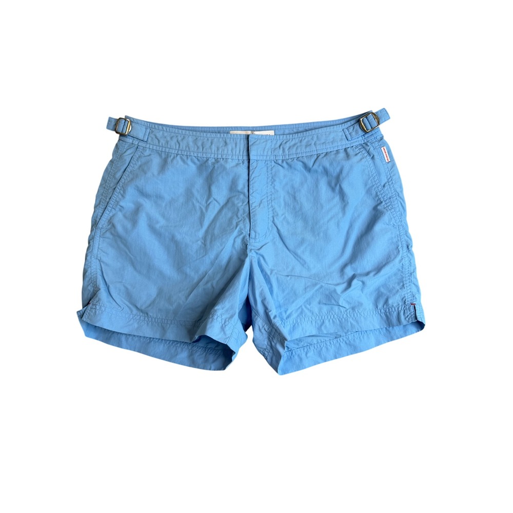 Orlebar Brown Setter Swim Shorts Mens 32 Blue Buckle Waist Adjustable Trunks